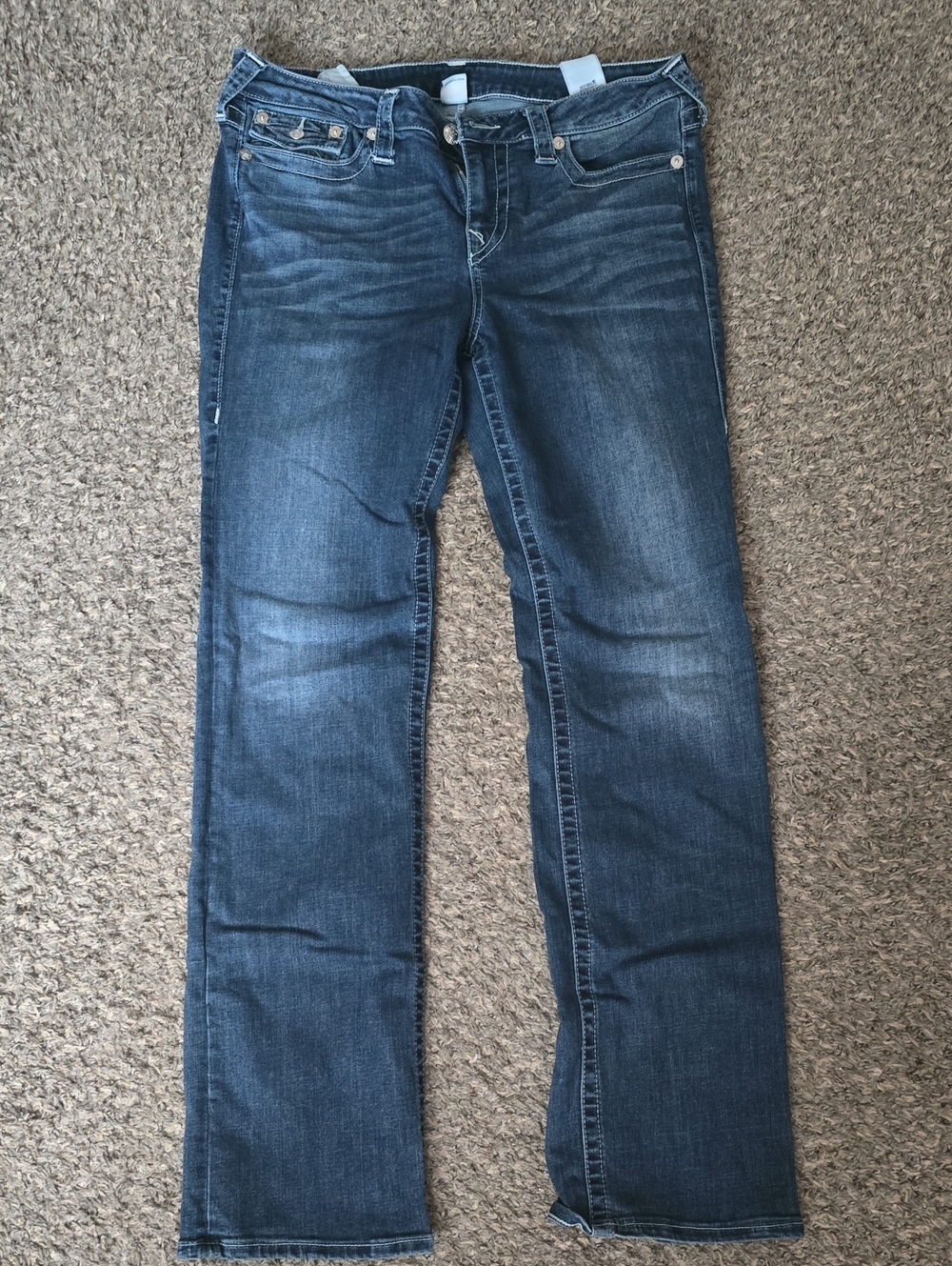 True Religion Women's Dark Blue Slim/straight Boot Cut Jeans